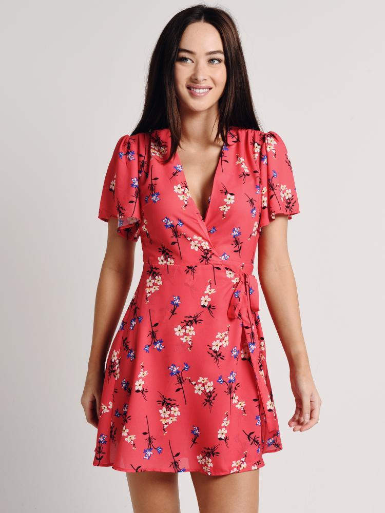 Arkco Flower Pattern Wrap Dress - Saint Bernard