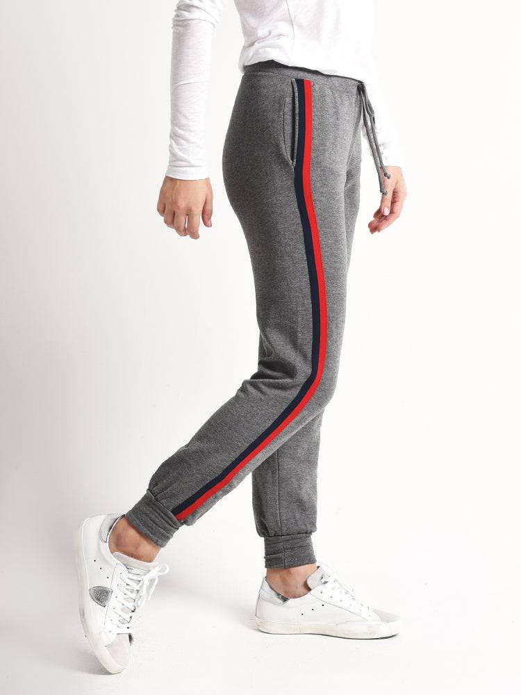 Velvet Dior Luxe Fleece Stripe Jogger - Saint Bernard