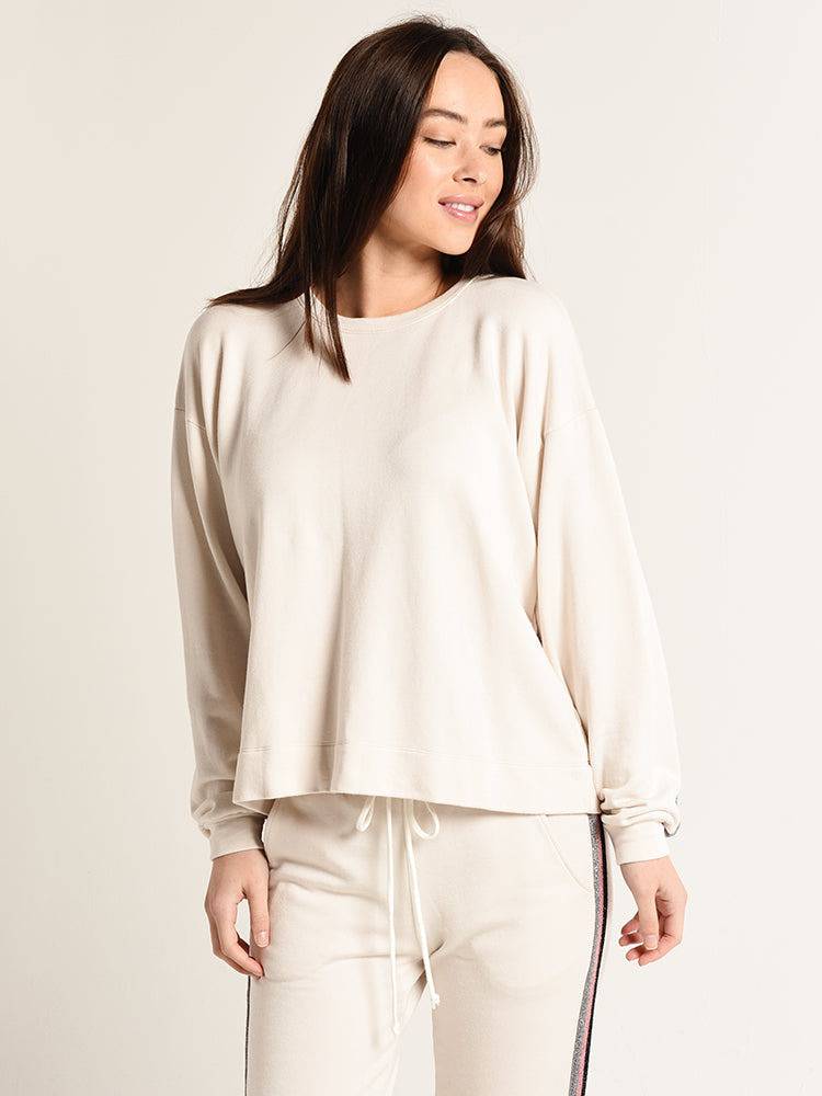 Velvet Devine Long Sleeve Crew Neck Top - Saint Bernard