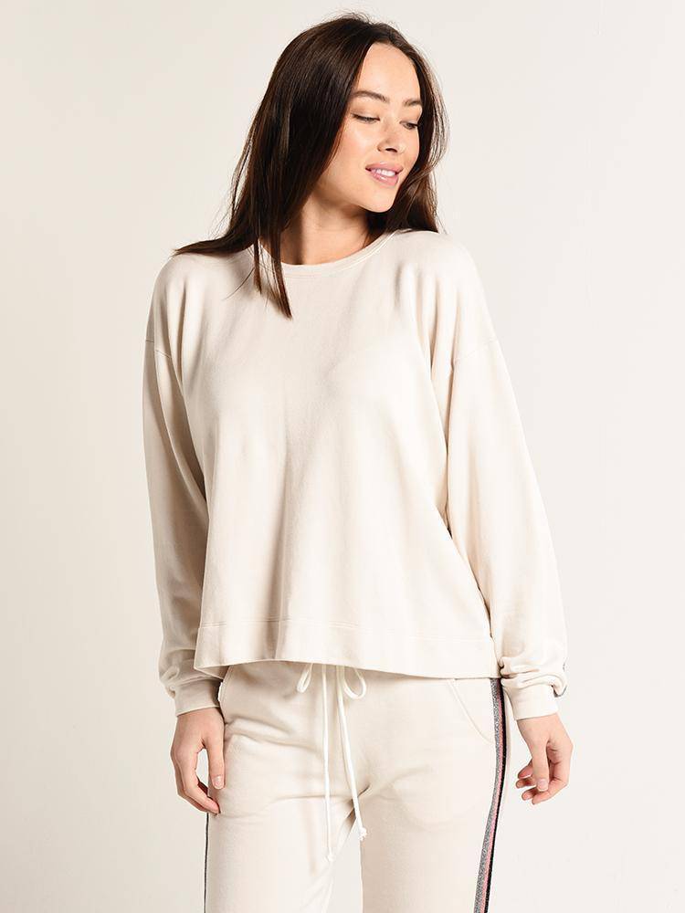 Velvet Devine Long Sleeve Crew Neck Top - Saint Bernard
