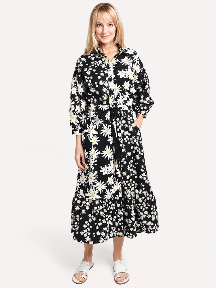 knee length dresses for ladies Debbie Faux Wrap Printed Midi Dress main image 0