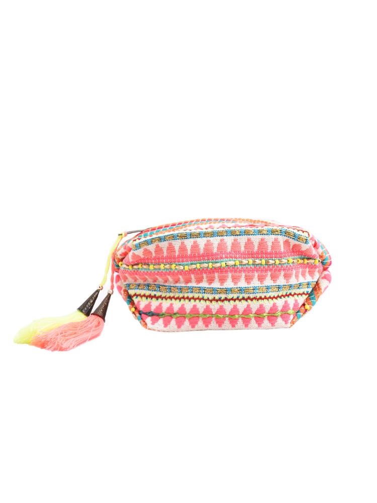 Love Stitch Hot Pink Jacquard Beaded Bag