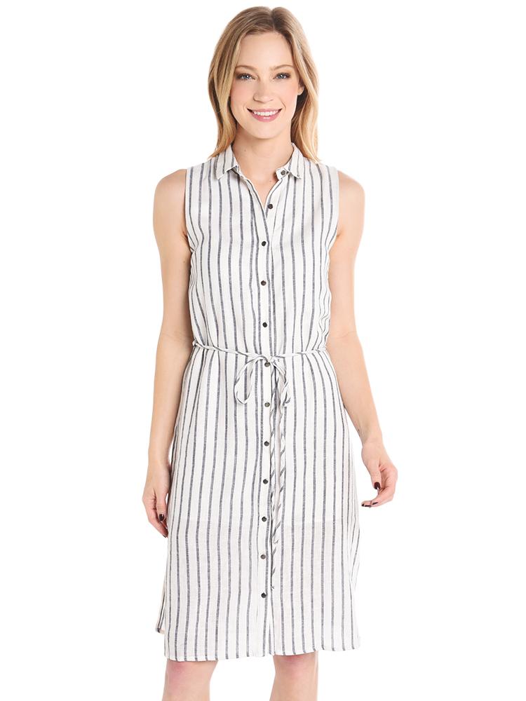 Everly Button Down Shift Dress with Tie