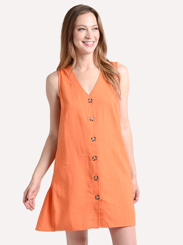 Lush Button Dress - Saint Bernard