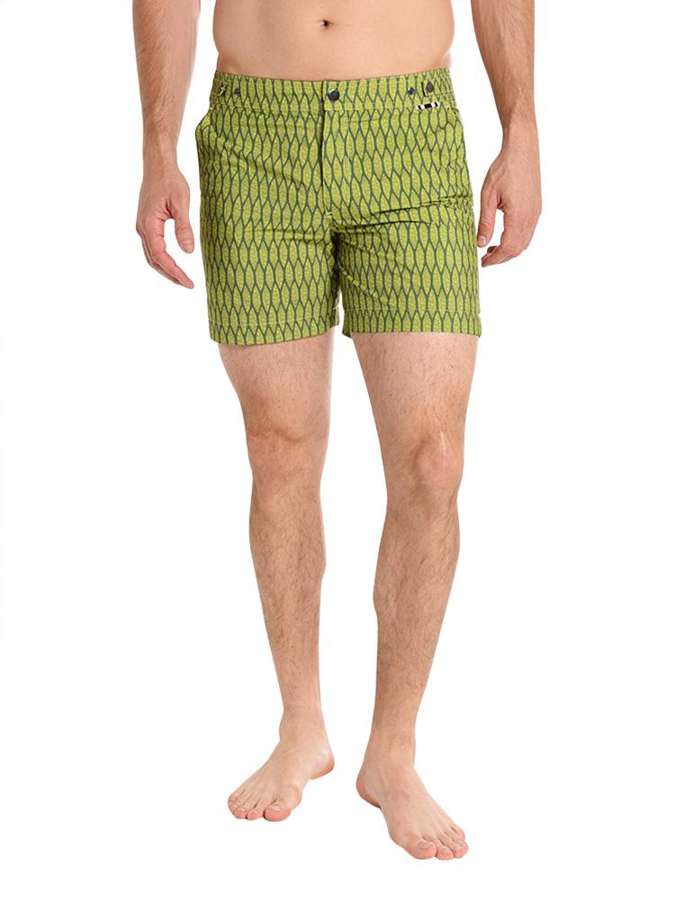 Danward Bicolor Feather Print Swim Short - Saint Bernard