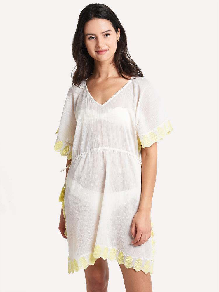 Echo Eyelet Side Tie Caftan - Saint Bernard