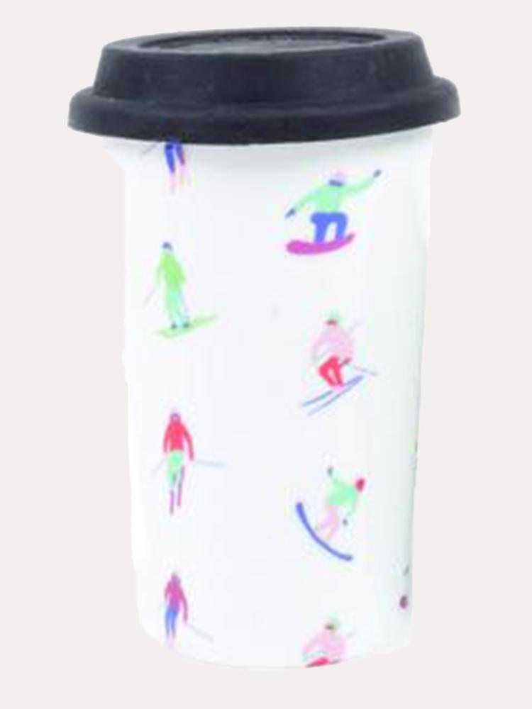 8 Oak Lane C1 12oz Travel Mug Skier Print - Saint Bernard