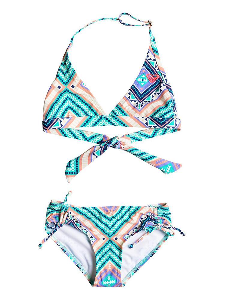 Roxy Girls' Hippie College Halter Bikini Set - Saint Bernard
