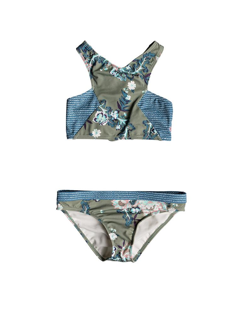 Roxy Girls' Surf The Desert Crop Top Set - Saint Bernard
