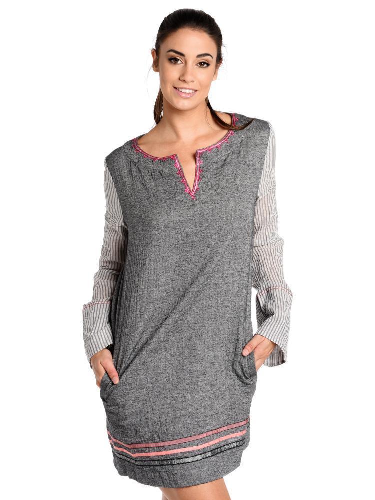 Lemlem Kito Mini Tunic Dress - Saint Bernard