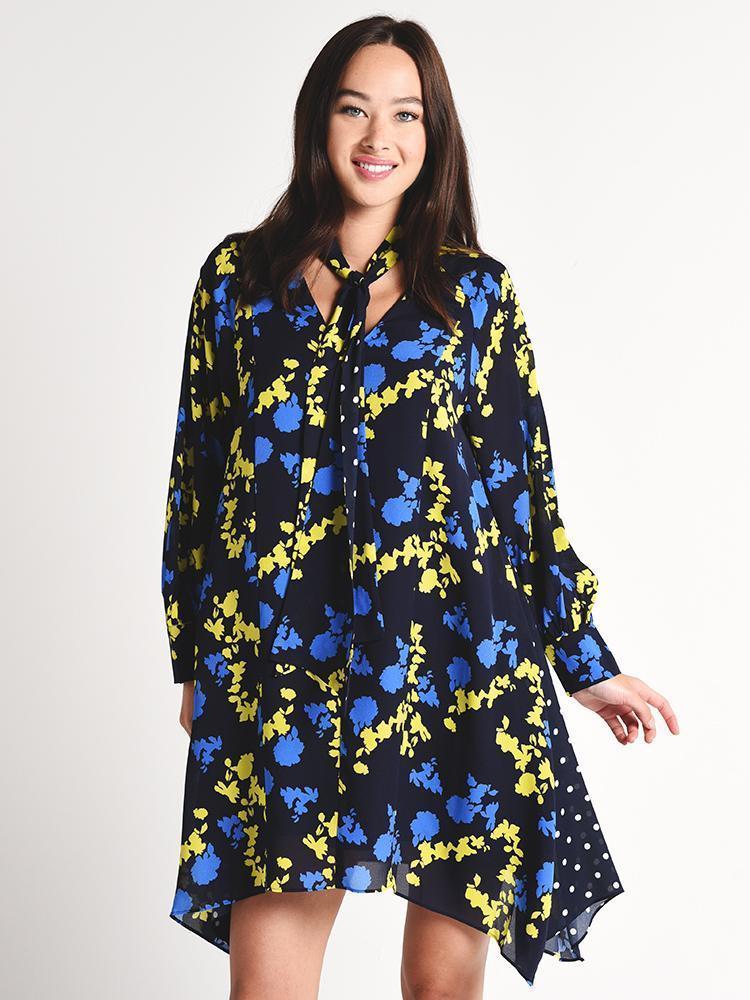 Tanya Taylor Dot and Camo Print Romia Dress - Saint Bernard