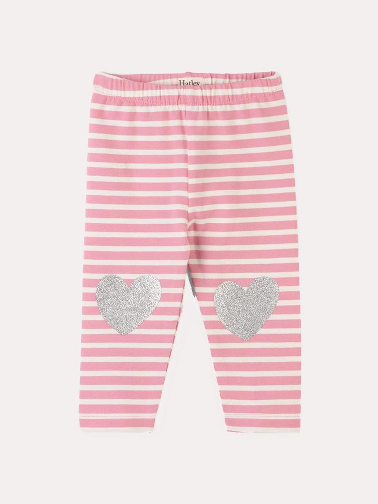 Hatley Light Pink Stripe Baby Leggings - Saint Bernard