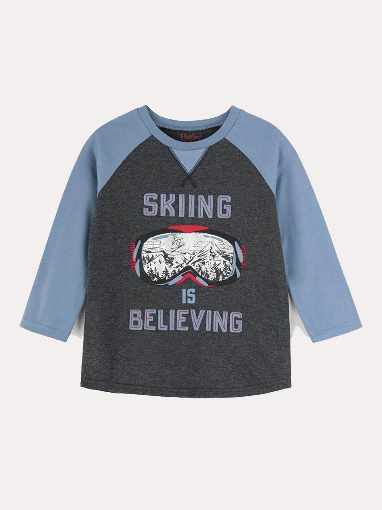 Hatley Skiing Is Believing Raglan Tee - Saint Bernard