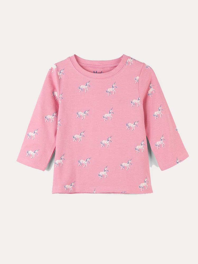 Hatley Graphic Unicorn Long Sleeve Baby Tee - Saint Bernard