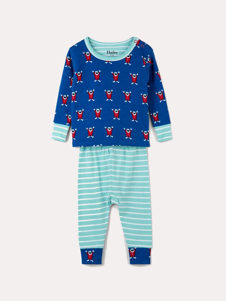 Hatley Mountain Monster Organic Cotton Baby Pajama Set - Saint Bernard