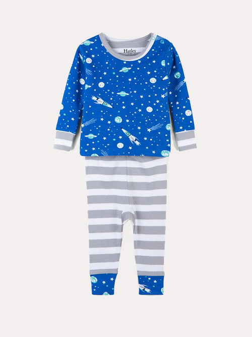 Hatley Outer Space Organic Baby Cotton Pajama Set - Saint Bernard