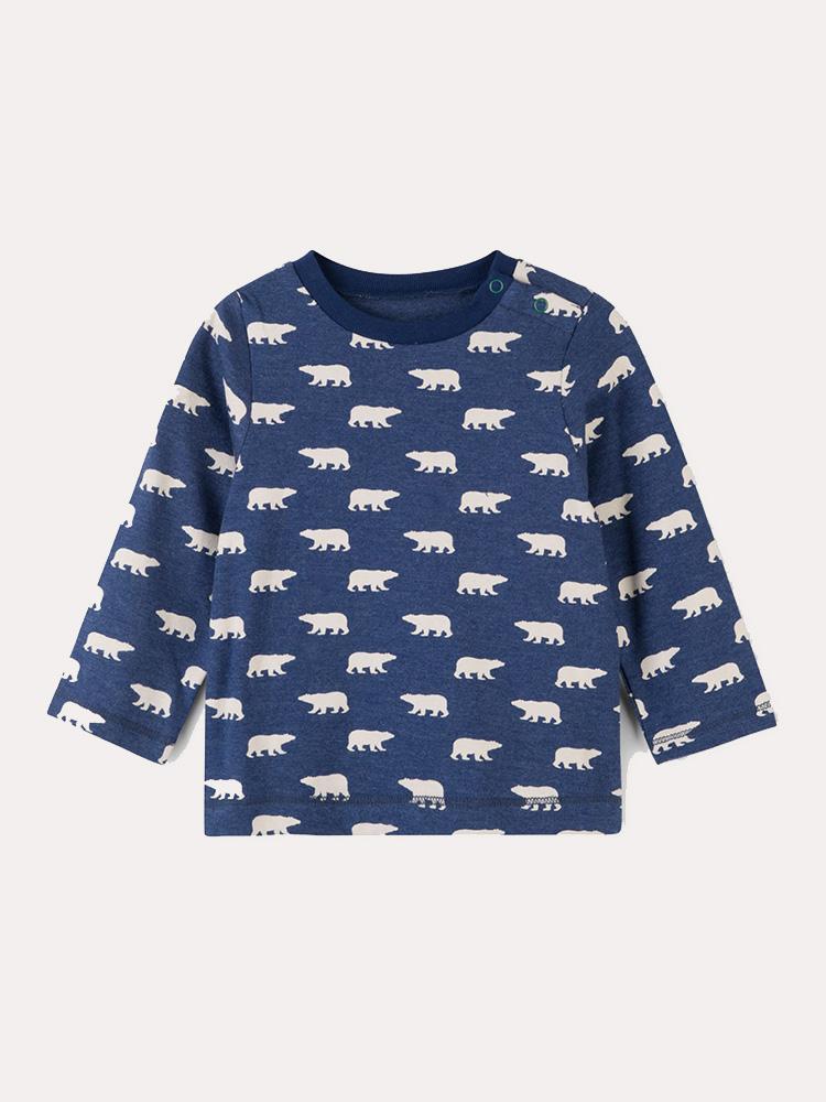 Hatley Polar Bear Silhouette Long Sleeve Baby Tee - Saint Bernard