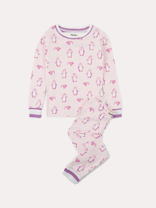 Hatley Precious Penguins Organic Cotton Pajama Set - Saint Bernard