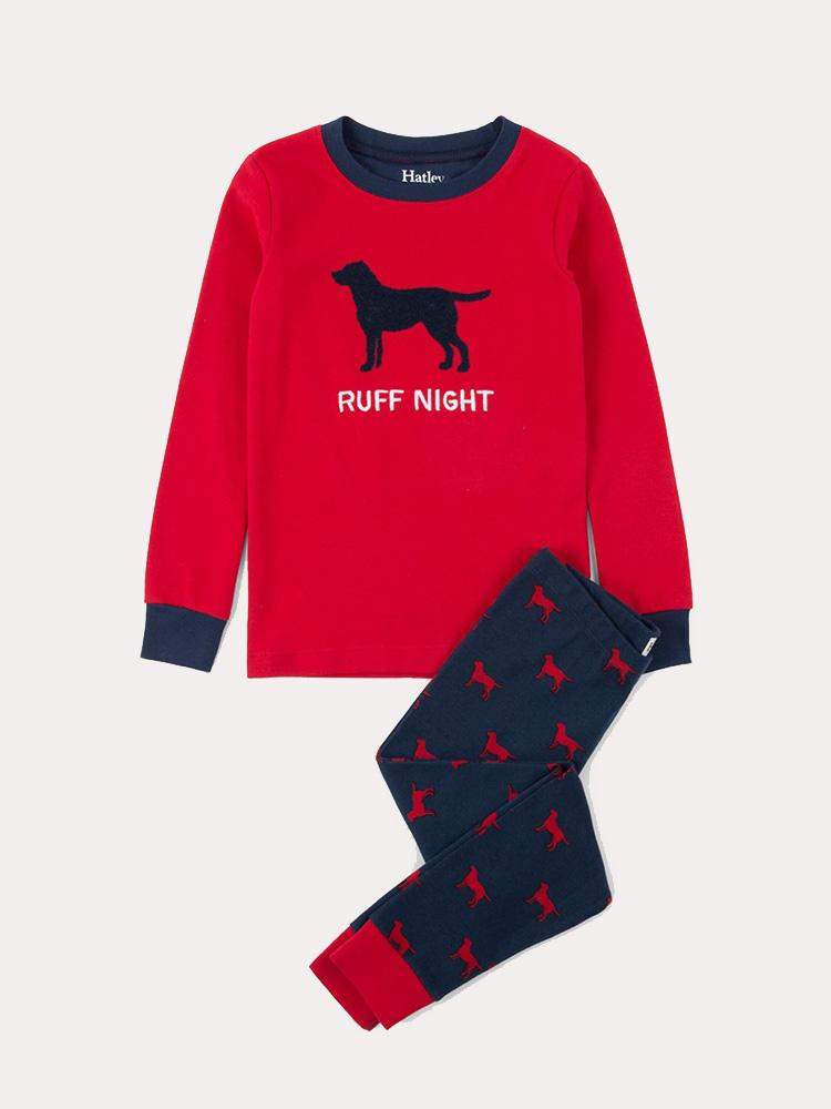 Hatley Ruff Night Organic Cotton Applique Pajama Set - Saint Bernard