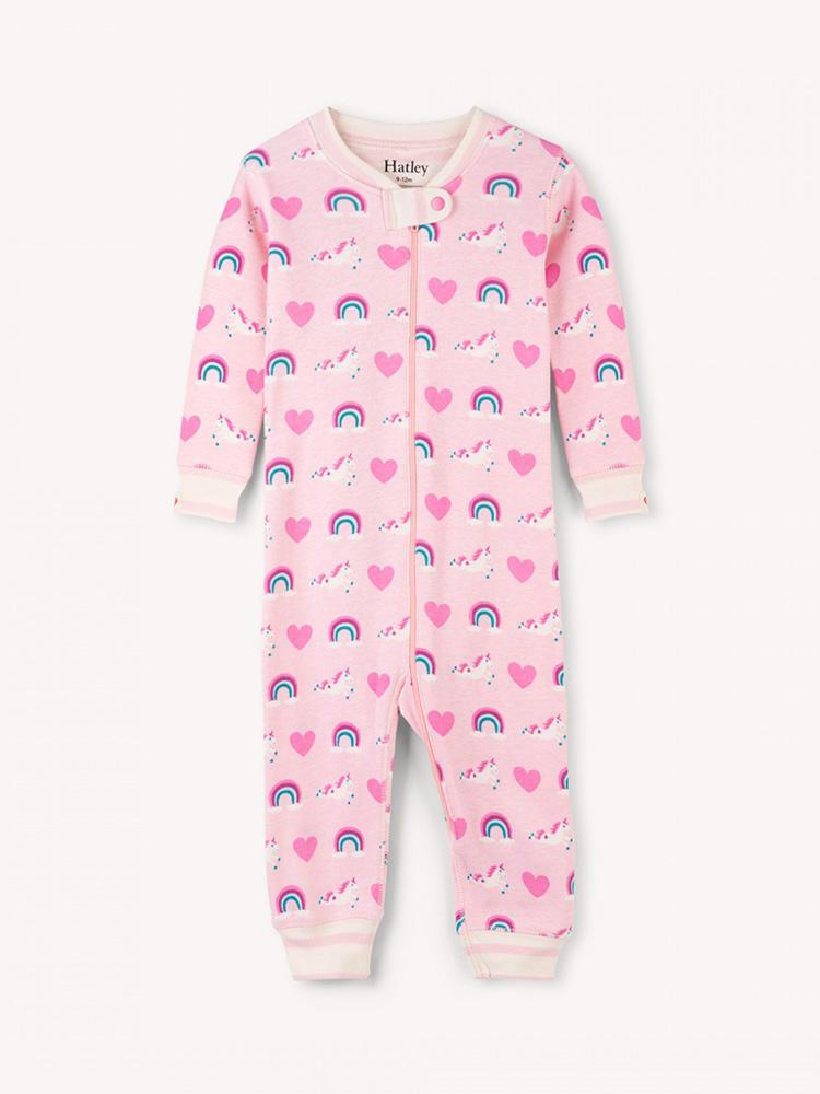 Hatley Unicorns and Rainbows Organic Cotton Coveral - Saint Bernard