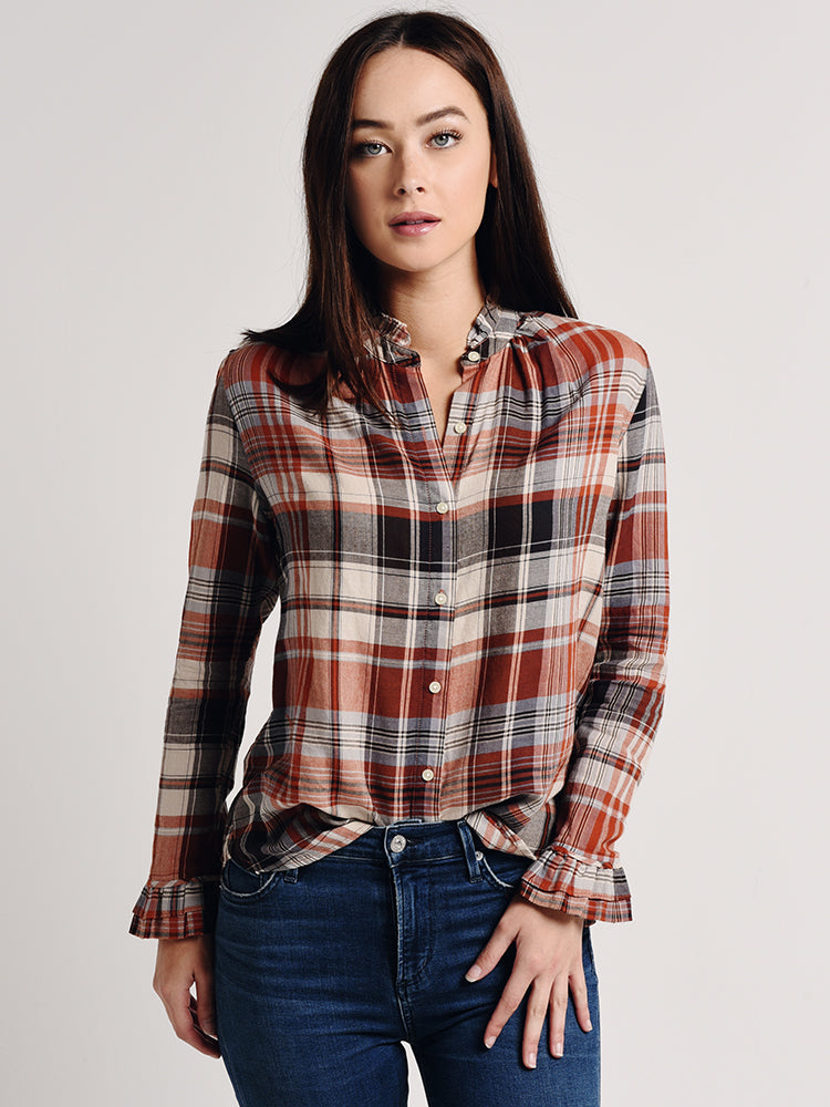 Trovata The Caroline Ruffle Cuff Blouse - Saint Bernard