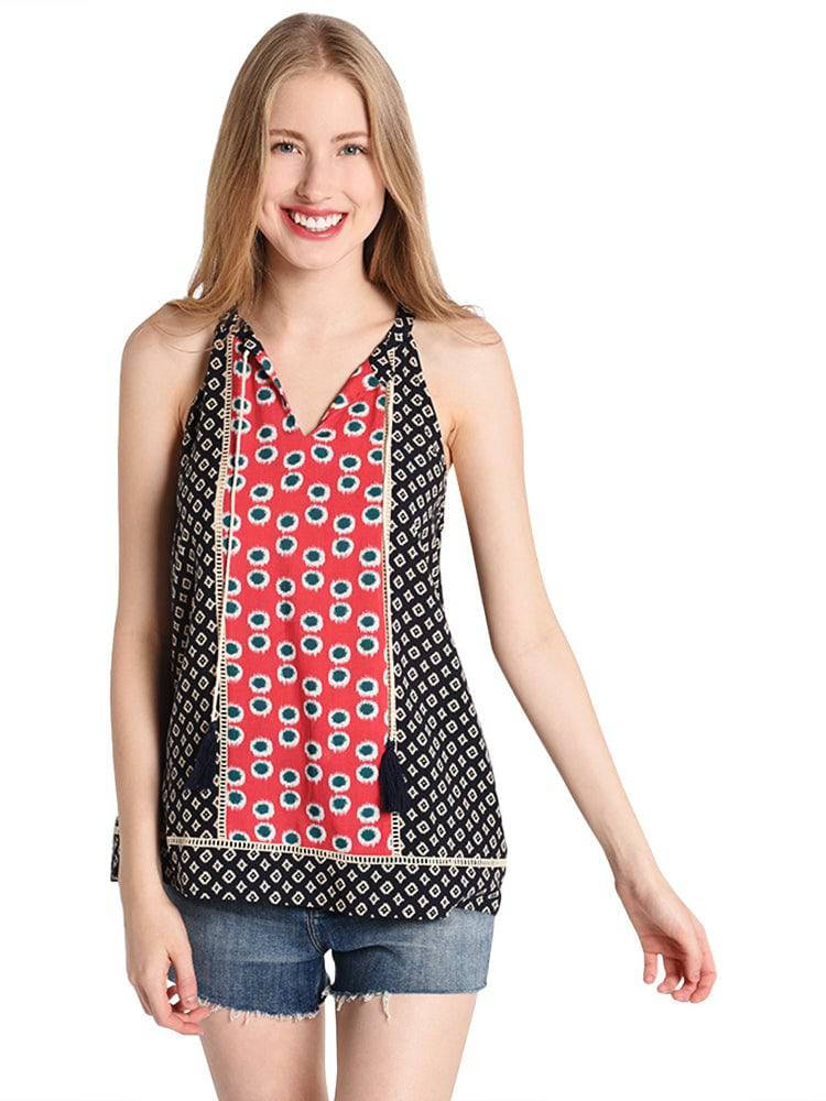 THML Halter Mixed Print Top - Saint Bernard