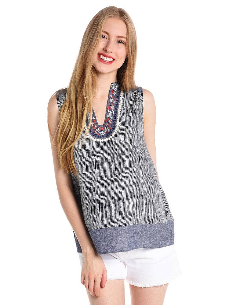 THML  Sleeveless Stripe Top - Saint Bernard