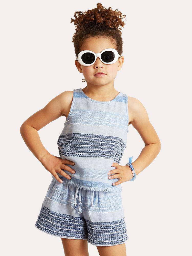 Bella Dahl Girls' Frayed Hem Swing Tank - Saint Bernard