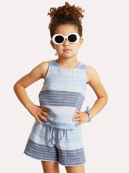 Bella Dahl Girls' Frayed Hem Swing Tank
