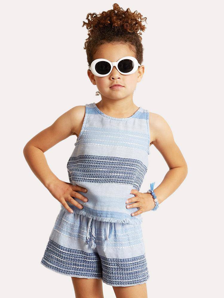 Bella Dahl Girls' Frayed Hem Swing Tank - Saint Bernard