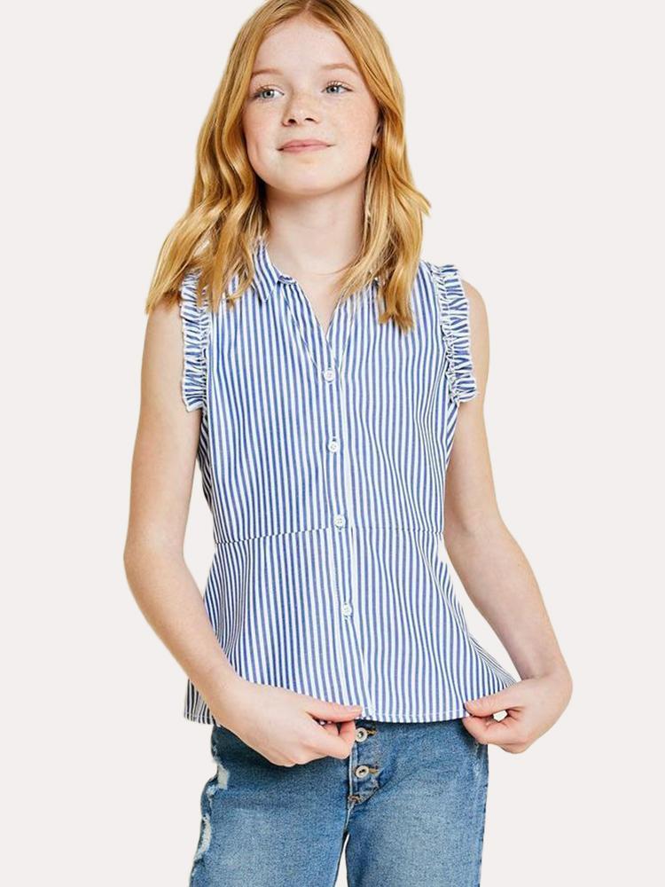 Hayden Girls' Sleeveless Peplum Top - Saint Bernard