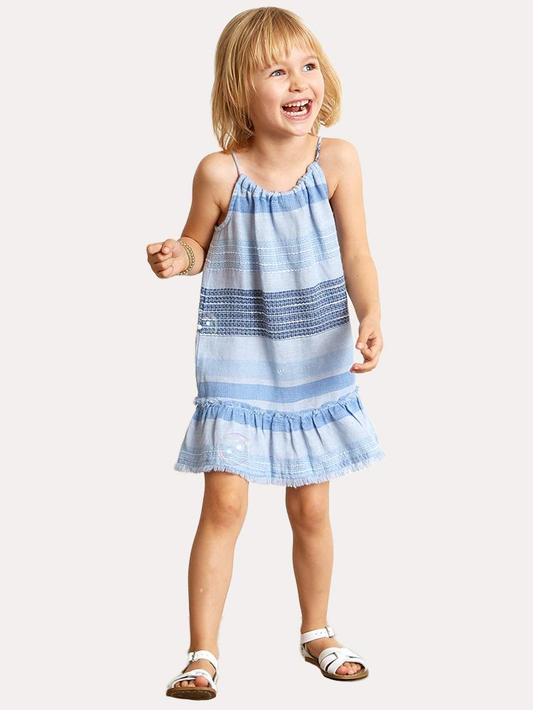 Bella Dahl Girls' Fray Edge Sundress - Saint Bernard