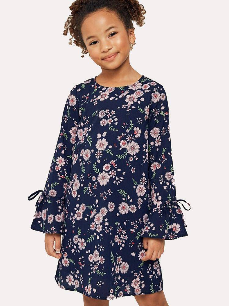 Hayden Floral Bell Sleeve Mini Dress - Saint Bernard