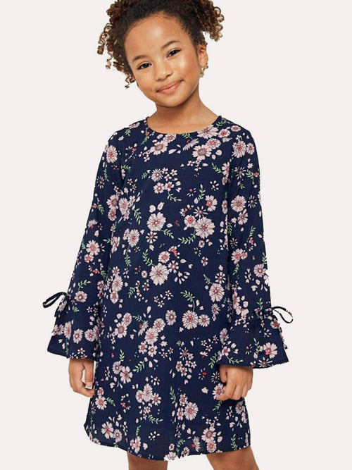 Hayden Floral Bell Sleeve Mini Dress - Saint Bernard