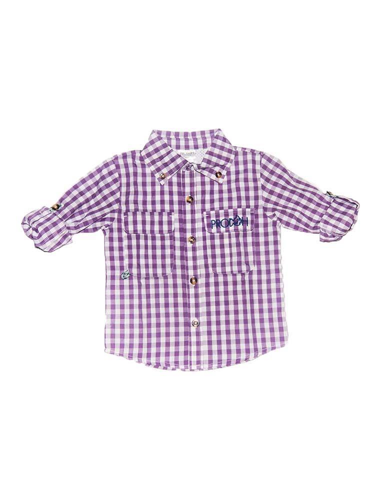 Prodoh Kids' Purple Gingham Fishing Shirt