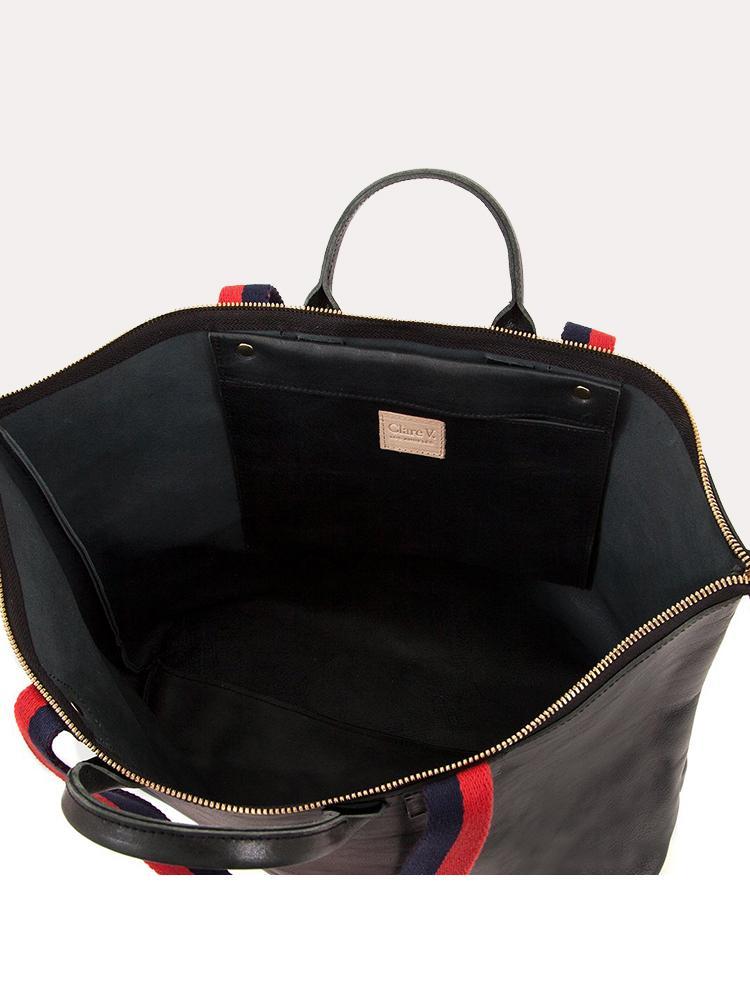 Womens Clare V. Le Zip Sac Tote Navy