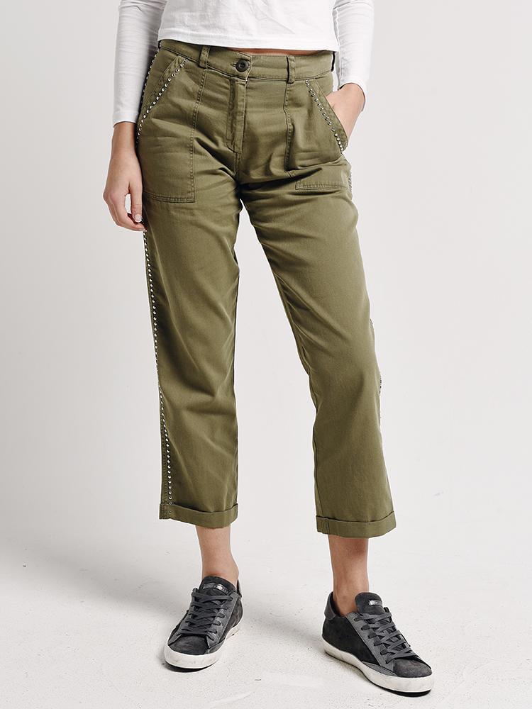 Monrow Studded Military Pants - Saint Bernard