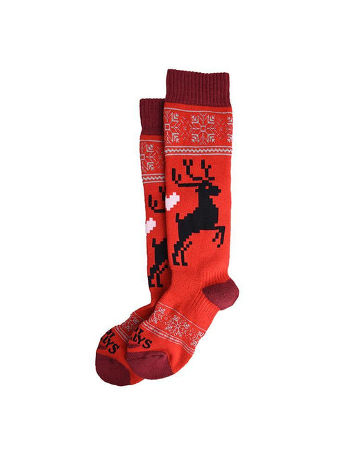 Hot Chillys Kids' Holiday Fever Mid Volume Sock - Saint Bernard