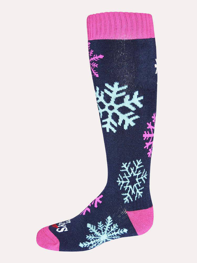 Hot Chillys Youth Snowflakes Mid Volume Sock - Saint Bernard