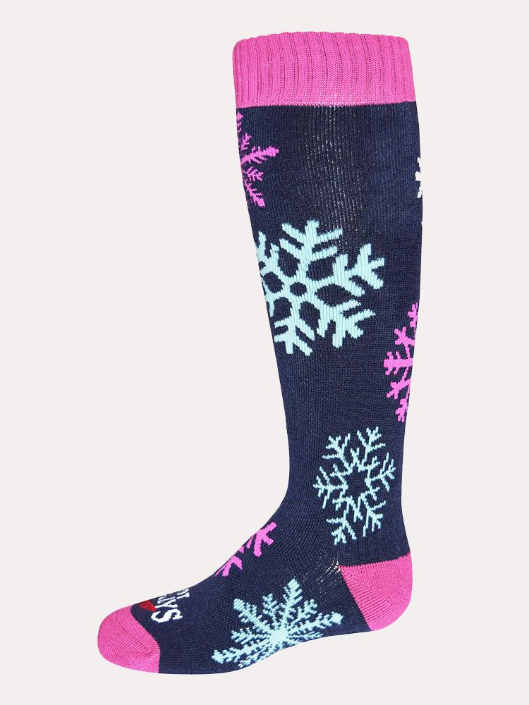 Hot Chillys Youth Snowflakes Mid Volume Sock
