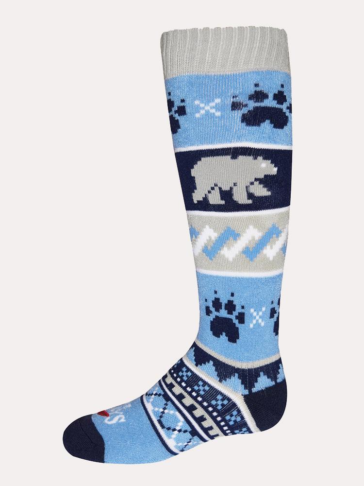 Hot Chillys Youth Bear Crossing Mid Volume Sock - Saint Bernard