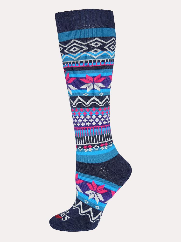Hot Chillys Women's Prima Snowflakes Mid Volume Sock - Saint Bernard