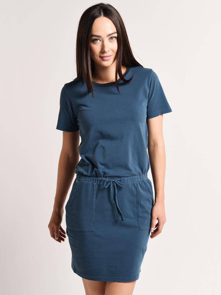 Monrow Women's Mini Slit Dress with Patch Pockets - Saint Bernard