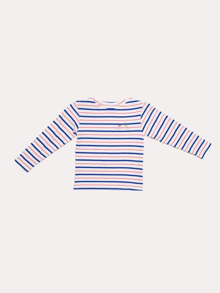 Maison LaBiche Girls' Lil' Rainbow Long Sleeve Sailor Shirt - Saint Bernard