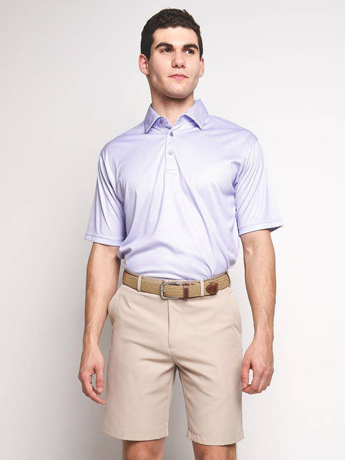 Saint Bernard Printed Gingham Short Sleeve Polo - Saint Bernard