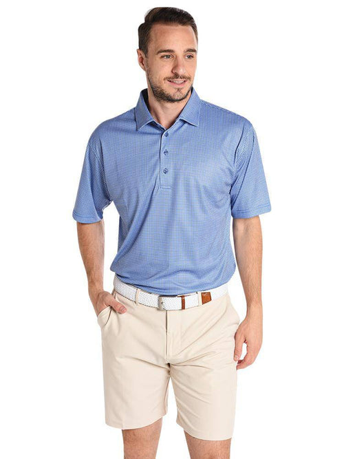 Saint Bernard Printed Gingham Short Sleeve Polo - Saint Bernard