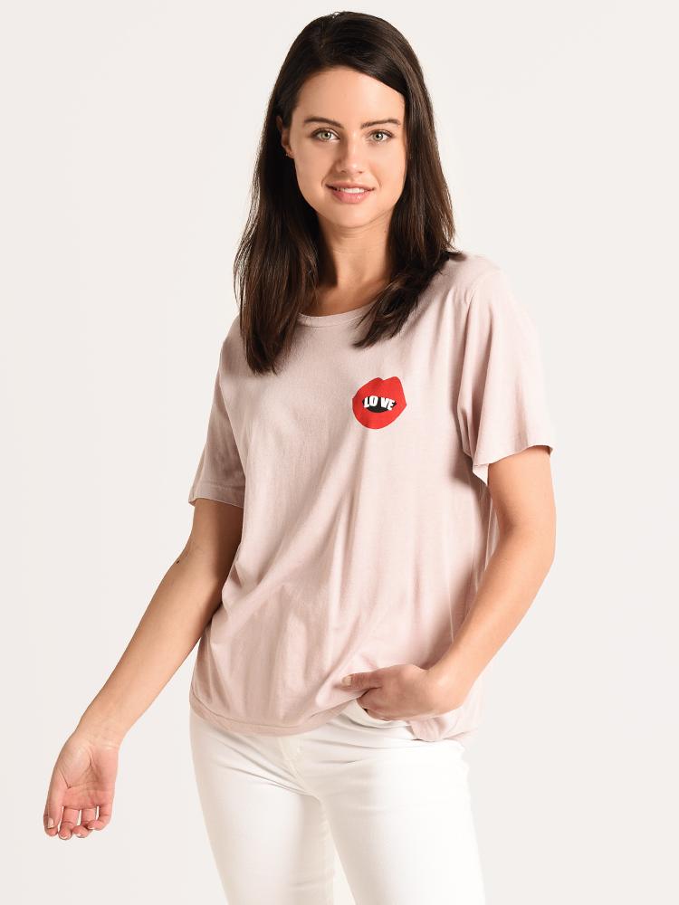 Monrow Oversized Love Crew Neck Tee - Saint Bernard
