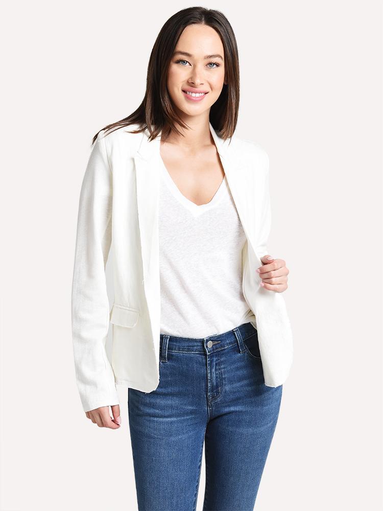 Majestic Women's Long Sleeve Open Blazer With Pockets - Saint Bernard