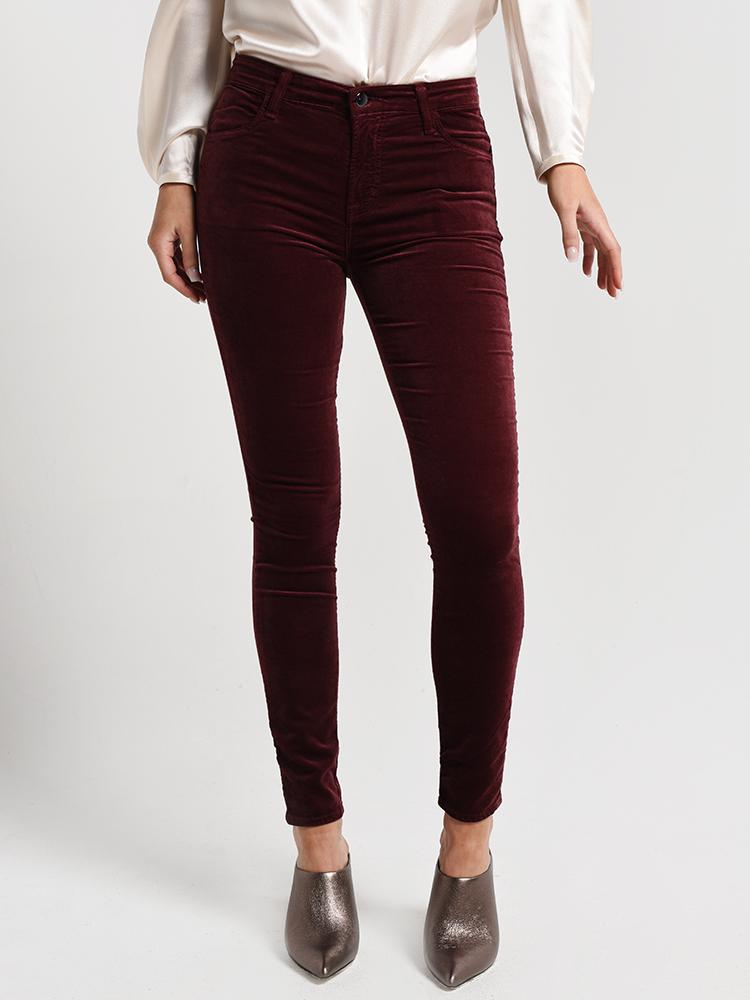 J Brand Women's Maria High Rise Super Skinny Velveteen Jean - Saint Bernard