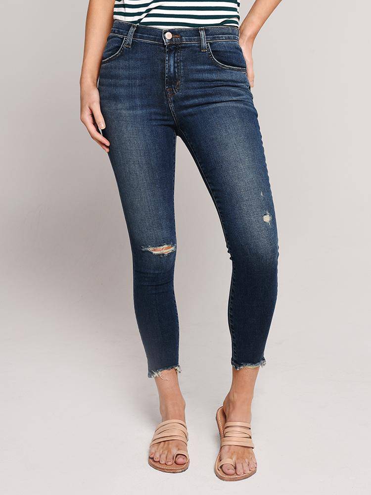 J Brand Alana High Rise Crop Skinny Jean - Saint Bernard